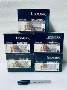 lot 33 image: Lot Of 5 New - Lexmark Black Toner Cartridge Extra High Yield, C544X1KG - As Shown