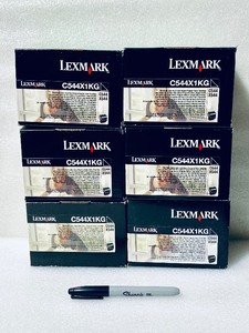lot 32 image: Lot Of 6 New - Lexmark Black Toner Cartridge Extra High Yield, C544X1KG - As Shown