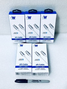 lot 43 image: Lot Of 5 New - Just Wireless 6ft. Fast Charge USB-C to USB-C Cables - As Shown