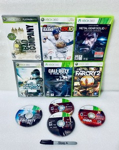 lot 48 image: Lot Of 9 - Microsoft Xbox 360 Call Of Duty, Ghost Recon, Bad Company & Far Cry 2 Games - In Condition As Shown