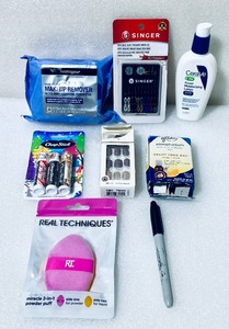 lot 97 image: Lot Of 7 New Other - Womens Powder Puff, Make Up Remover, Facial Lotion & Chapstick - As Shown