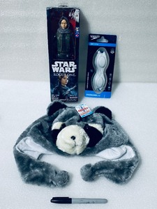 lot 99 image: Lot Of 3 New Other - Star Wars Rouge One Toy, Speedo Competitive Vanquisher 2.0 Goggles & North Juniors Panda Beanie - As Shown