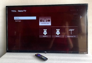 lot 159 image: TCL 32 Class 3-Series HD LED Smart Roku TV With Remote, Model# 32S331 - In Condition As Shown - Retails New $110