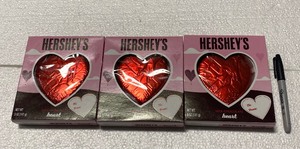 lot 183 image: Lot Of 3 New - Hersheys Milk Chocolate Heart, 5 Oz. Each - As Shown