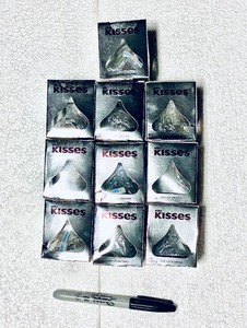 lot 182 image: Lot Of 10 New - Hersheys Kisses Solid Milk Chocolate, 1.45 Oz Each - As Shown