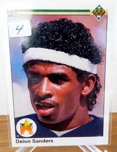 lot 4 image: 1990 UD Upper Deck #13 Deion Sanders - Star Rookie RC
