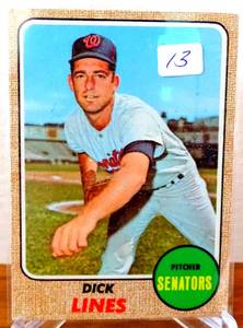 lot 13 image: VINTAGE 1968 Topps Dick Lines Washington Senators #291