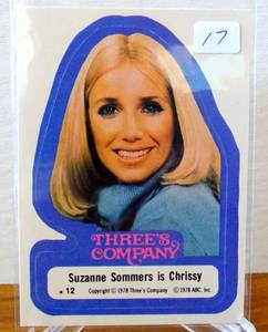 lot 17 image: Vintage 1978 Threes Company Topps Sticker Card #12
