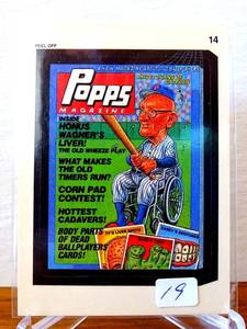 lot 19 image: Popps Magazine 1991 Topps Wacky Pack Sticker Card