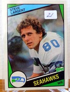 lot 21 image: 1984 Topps - #196 Steve Largent (ALL PRO & CONGRESSMAN)