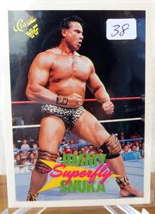 lot 38 image: Superfly Jimmy Snuka 1990 Classic WWF #114 Base Set WWE Hall Of Famer