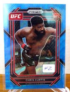 lot 42 image: 2023 Chris Curtis Panini Prizm UFC Prizms Blue Wave Rookie RC #105 $$