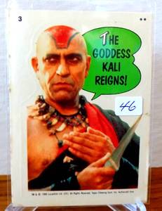 lot 46 image: VINTAGE 1984 INDIANA JONES THE GODDESS KALI REIGNS CARD