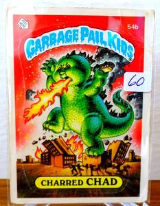 lot 60 image: VINTAGE ORIGINAL Garbage Pail Kids 1985 Charred Chad Trading Card