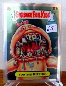 lot 65 image: TOOTHIE RUTHIE 203A 2022 GPK Garbage Pail Kids Chrome Series 5 REFRACTOR $$