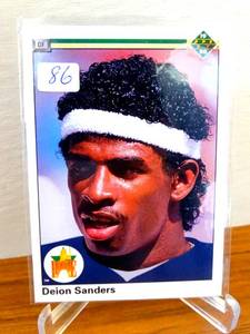 lot 86 image: 1990 Upper Deck #13 Deion Deon Dion Sanders New York Yankees Raw Base Rookie RC