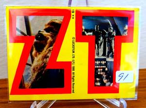 lot 91 image: VINTAGE 1980 STAR WARS STICKER TRADING CARD $$
