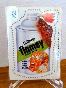 lot 92 image: VINTAGE 1979 Crazy Labels #12 Flamey  (Back) Embalmed $