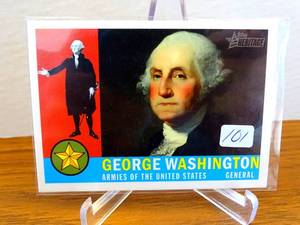 lot 101 image: 2009 Topps Heritage #1 George Washington General Armies Of The United States