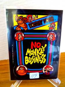 lot 119 image: 1982 Topps Donkey Kong Sticker NO MONKEY BUSINESS $