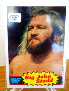 lot 138 image: 1985 TOPPS WWF BIG JOHN STUD #12
