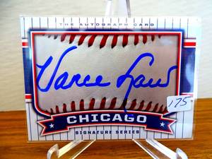 lot 175 image: CUSTOM HAND SIGNED VANCE LAW STAT CARD (MLB INFIELDER)