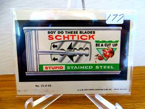 lot 177 image: 1982 Topps Wacky Packages Stickers Schtick Blades #115