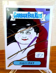 lot 187 image: 2020 GARBAGE PAIL KIDS 35th ANNIVERSARY PATSY PAT STICKER CARD 86b
