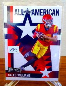 lot 193 image: Caleb Williams RC 2023 Leaf Draft All-American CHICAGO BEARS #1 PICK