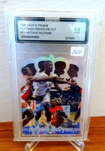 lot 201 image: 1995 Pacific Prisms Platinum Crown Die Cat #P1 Antonio McDyess AGS 9.0 Alabama $$