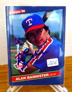 lot 206 image: Alan Bannister 1986 Donruss #525 Texas Rangers Auto Autographed Signed MLB Card