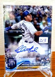 lot 213 image: 2018 Christian Villanueva Topps Certified Autograph Issue #200 #A-CV WINTER $$$