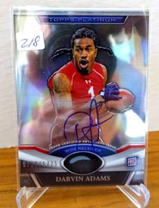 lot 218 image: 2011 TOPPS PLATINUM AUTOGRAPH #5 DARVIN ADAMS 1725 RC AUBURN TIGERS $$