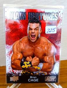 lot 225 image: 2021 Upper Deck AEW Main Features Brian Cage #MF-22 Wrestling