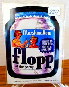 lot 227 image: VINTAGE 1974 Topps Wacky Packages 7th Series 7 Sticker Marshmallow Flopp