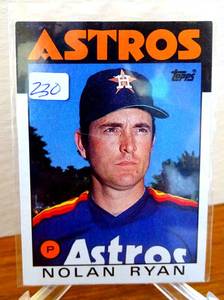 lot 230 image: 1986 Topps Nolan Ryan #100 Houston Astros HOF