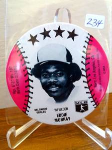 lot 234 image: Eddie Murray Baltimore Orioles 1982 On Deck Cookies MSA Baseball Disk $$