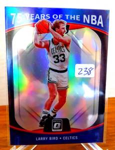 lot 238 image: Larry Bird 2021 Donruss Optic 75 Years of the NBA Holo #36