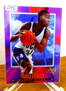 lot 240 image: RARE ROOKIE - RAY ALLEN 1996-97 SkyBox eX 2000 Iink Acetate #37 $$$