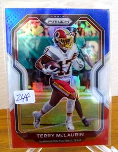 lot 248 image: TERRY MCLAURIN #178 2020 PANINI PRIZM COMMANDERS RED WHITE BLUE