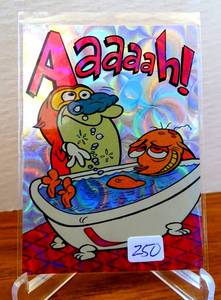 lot 250 image: REN AND STIMPY 1993 Topps Nickelodeon PRIZMATIC FOIL CARD $$