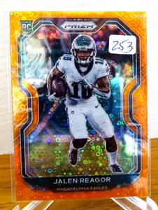 lot 253 image: 2020 Panini Prizm Jalen Reagor Orange Disco Prizm RC #342 (TCU ALUMNI)