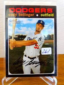 lot 261 image: 2020 TOPPS HERITAGE CODY BELLINGER #257 LOS ANGELES DODGERS