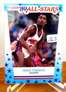 lot 263 image: 1989-90 Fleer 89 All-Stars Sticker Isiah Thomas #6 Detroit Pistons