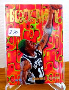 lot 270 image: 1995-96 Hoops Dennis Rodman #2 Block Party