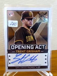 lot 280 image: 2020 Topps Big League Opening Act Auto Trent Grisham #OAA-TG Rookie Auto RC $$$