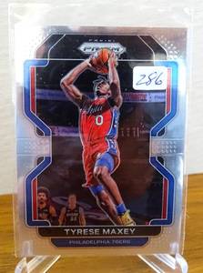 lot 286 image: Tyrese Maxey 21-22 Prizm #28 NBA Sixers