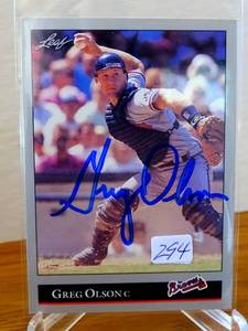 lot 294 image: HAND SIGNED 1992 Leaf Greg Olson #226