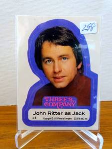 lot 298 image: Vintage 1978 Topps Threes Company John Ritter As Jack Sticker Card #8 (VERY CLEAN) $