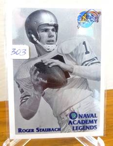 lot 303 image: 1992 Front Row Naval Academy Legends Roger Staubach #6